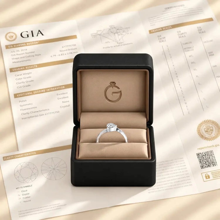 Verlobungsring SWING Weißgold in Ringbox mit GIA-Zertifikat – Trauringmacher München & Freising