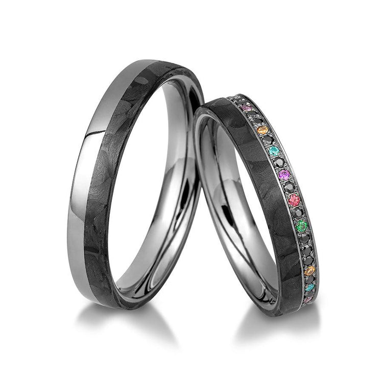 BREUNING Trauringe Graugold & Carbon CARBON STARS 48/06521 - Trauringmacher