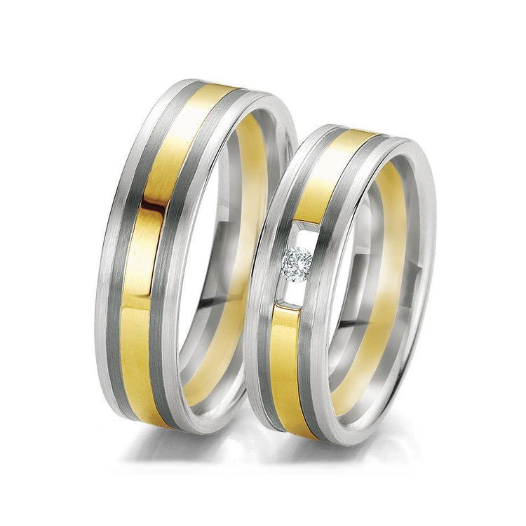 BREUNING Trauringe Mehrfarbig BLACK AND WHITE 48/06128 - Trauringmacher