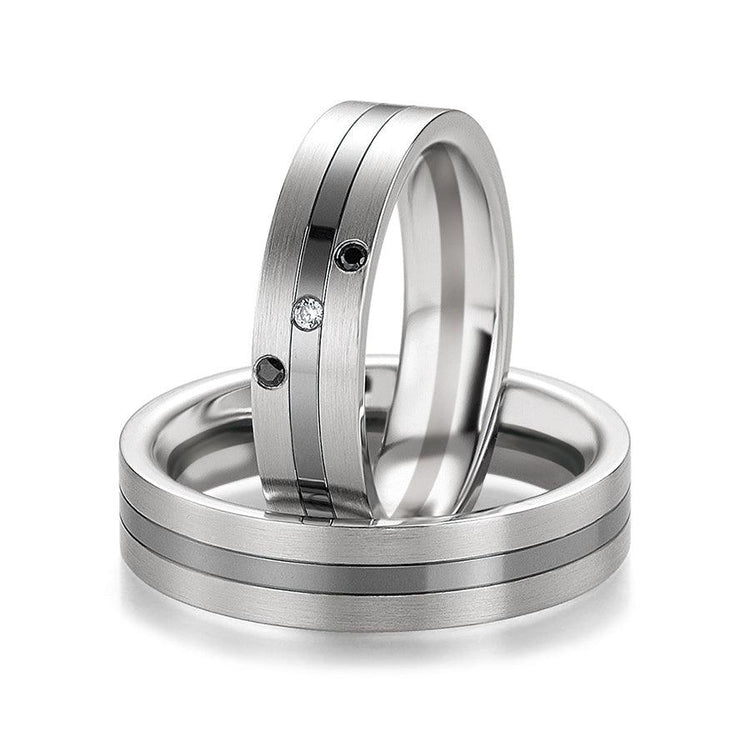 BREUNING Trauringe Weißgold & Graugold BLACK AND WHITE 48/06414 - Trauringmacher