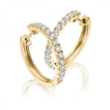 Creolen Gelbgold 750/- 18ct mit Diamanten zus. 1.03ct | TM-1753-GG - Trauringmacher