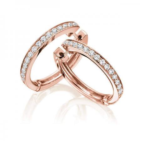 Creolen Rosegold 750/- 18ct mit Diamanten zus. 0.56ct | TM-1754-RG - Trauringmacher