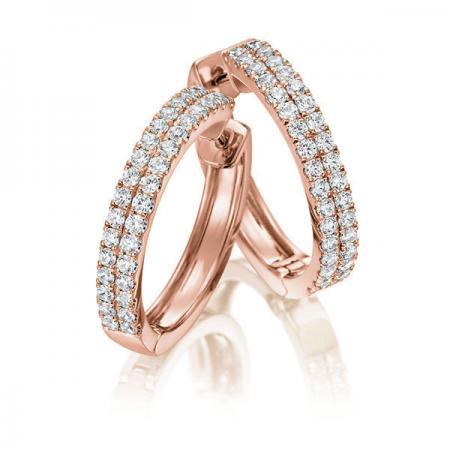 Creolen Rosegold 750/- 18ct mit Diamanten zus. 1.00ct | TM-1755-RG - Trauringmacher