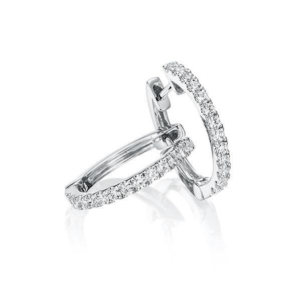 Creolen Weißgold 750/- 18ct mit Diamanten zus. 0.28ct | TM-1753-WG - Trauringmacher