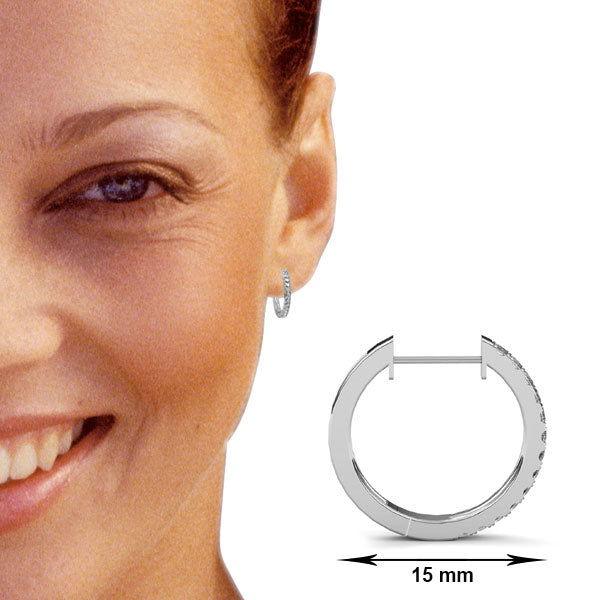 Creolen Weißgold 750/- 18ct mit Diamanten zus. 0.28ct | TM-1753-WG - Trauringmacher
