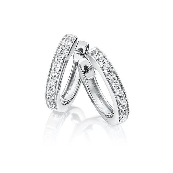 Creolen Weißgold 750/- 18ct mit Diamanten zus. 0.32ct | TM-1757-WG - Trauringmacher