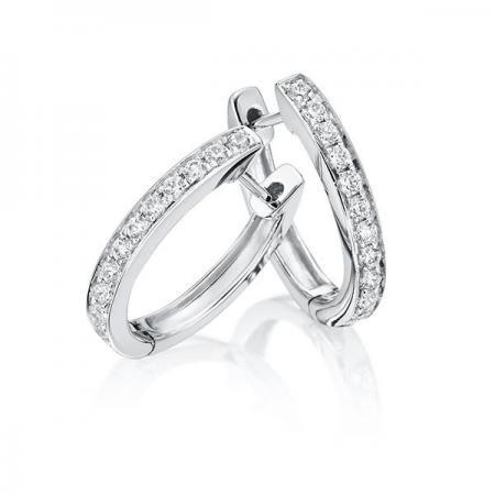 Creolen Weißgold 750/- 18ct mit Diamanten zus. 0.39ct | TM-1757-WG - Trauringmacher