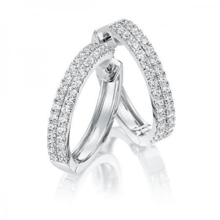 Creolen Weißgold 750/- 18ct mit Diamanten zus. 1.00ct | TM-1755-WG - Trauringmacher