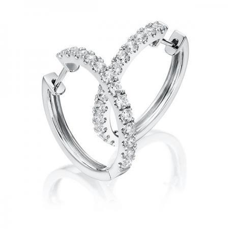 Creolen Weißgold 750/- 18ct mit Diamanten zus. 1.03ct | TM-1753-WG - Trauringmacher