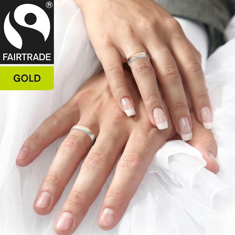 FAIR TRADE GOLD Trauringe Bicolor mit Diamanten - Trauringmacher München
