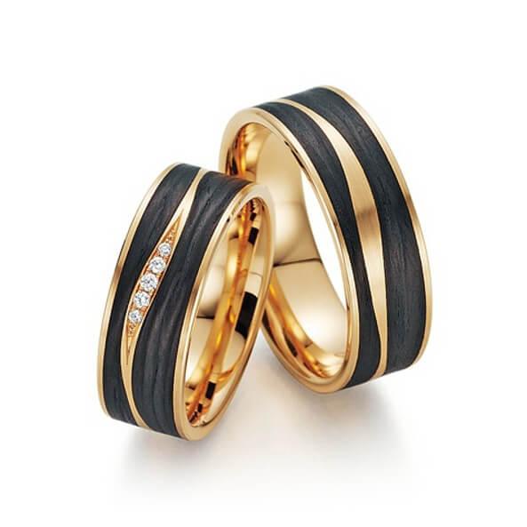 FISCHER Trauringe Carbon & Apricotgold  LIFESTYLE 23-01090-070 - Trauringmacher