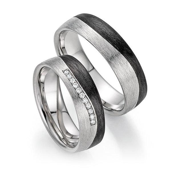 FISCHER Trauringe Carbon & Platin SHADOW & LIGHT 23-01500-060 - Trauringmacher