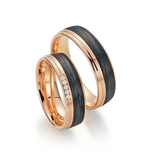 FISCHER Trauringe Carbon & Rosegold  SWEET DREAMS 23-01180-060 - Trauringmacher