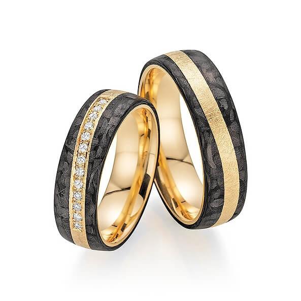 FISCHER Trauringe Rosegold & Carbon EYECATCHER 23-01360-060 - Trauringmacher