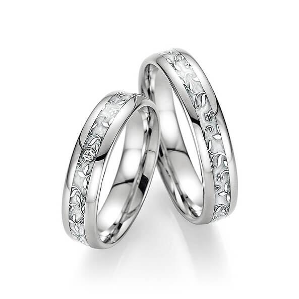 FISCHER Trauringe Weißgold & Keramik LICHTERSPIEL 38-07491-050 - Trauringmacher