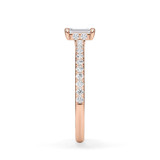 Verlobungsring Rosegold 585 mit Diamant I AMORE EMERALD PAVE
