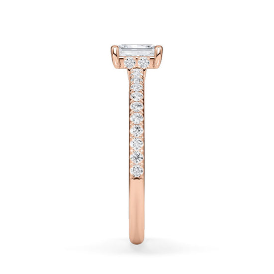 Verlobungsring Rosegold 585 mit Diamanten I AMORE RADIANT PAVE