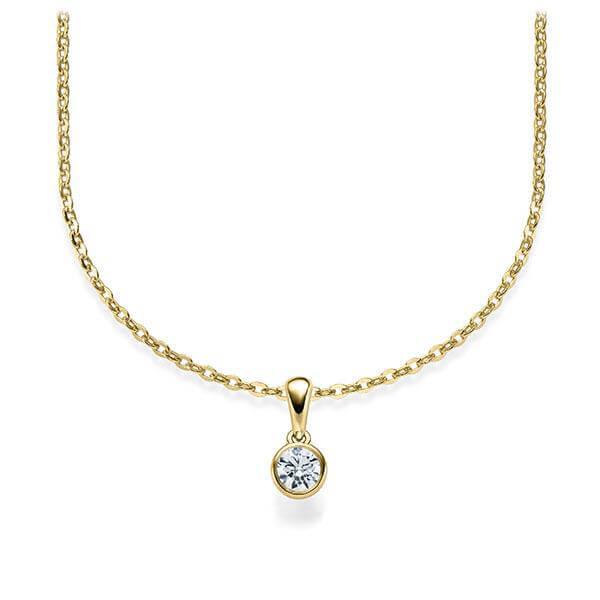 Kette mit Anhänger Gelbgold 585/-14ct mit Diamant 0.15ct | LOVE - Trauringmacher München