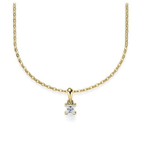 Kette mit Anhänger Gelbgold 585/-14ct mit Diamant 0.15ct | PRINCESS - Trauringmacher München