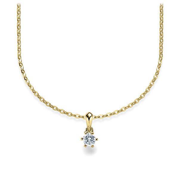 Kette mit Anhänger Gelbgold 585/-14ct mit Diamant 0.15ct | RIEMLING - Trauringmacher München