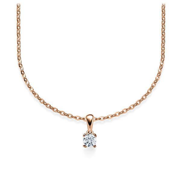 Kette mit Anhänger Rosegold 585/-14ct mit Diamant 0.15ct | HABITI - Trauringmacher München