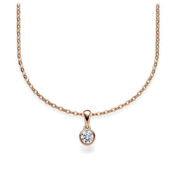 Kette mit Anhänger Rosegold 585/-14ct mit Diamant 0.15ct | LOVE - Trauringmacher München