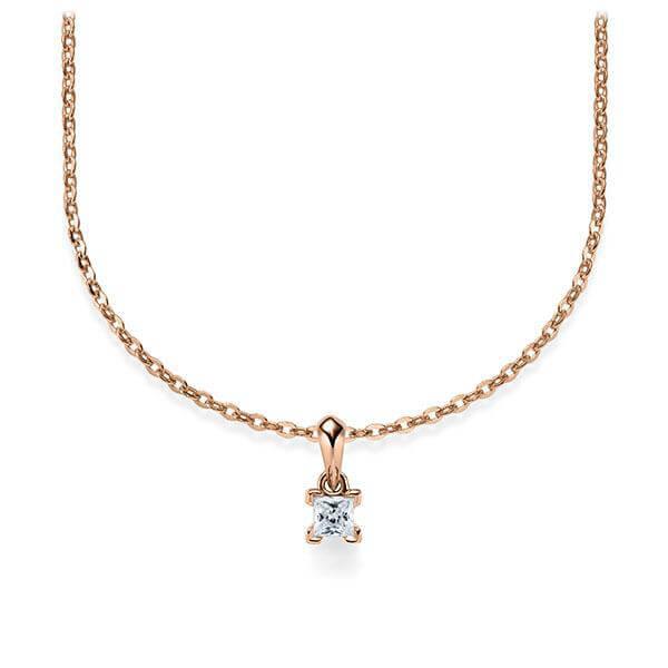 Kette mit Anhänger Rosegold 585/-14ct mit Diamant 0.15ct | PRINCESS - Trauringmacher München