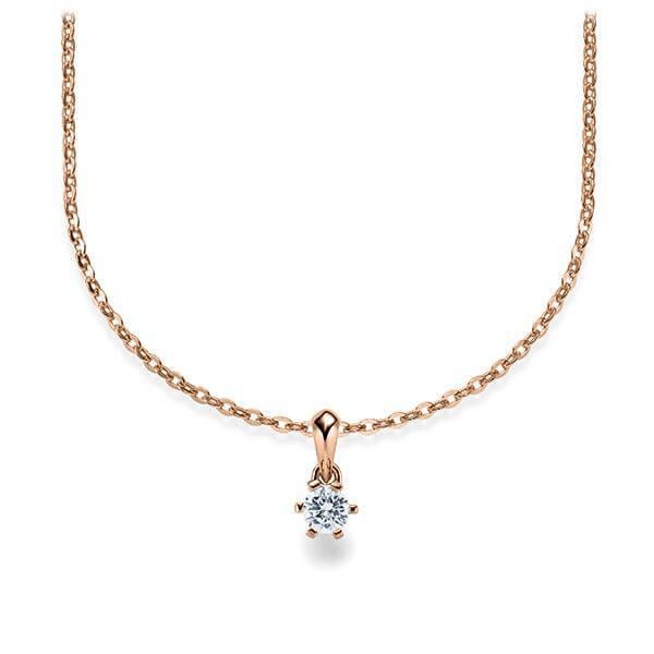 Kette mit Anhänger Rosegold 585/-14ct mit Diamant 0.15ct | RIEMLING - Trauringmacher München