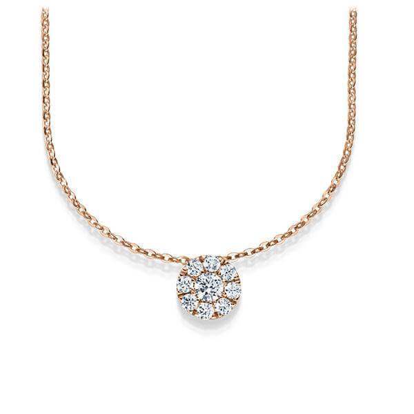 Kette mit Anhänger Rosegold 585/-14ct mit Diamanten zus. 0.30ct | HALO - Trauringmacher München