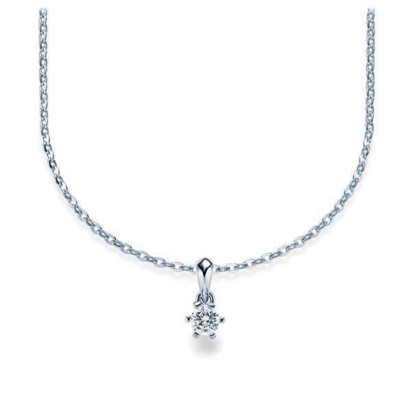Kette mit Anhänger Weißgold 585/-14ct mit Diamant 0.15ct | RIEMLING - Trauringmacher München