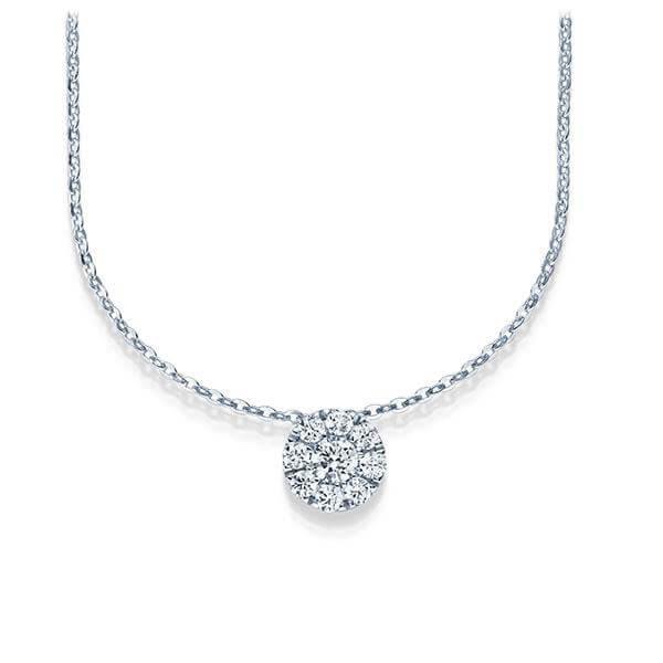 Kette mit Anhänger Weißgold 585/-14ct mit Diamanten zus. 0.30ct | HALO - Trauringmacher München