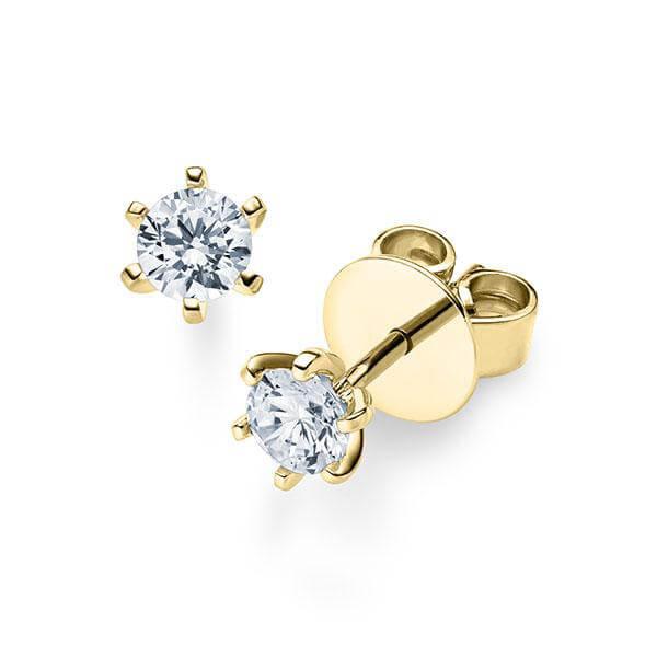 Ohrstecker Gelbgold 585/- 14ct mit Diamanten zus. 0.40ct | RIEMLING - Trauringmacher München