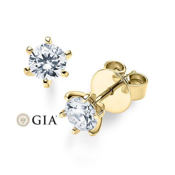 Ohrstecker Gelbgold 585/- 14ct mit Diamanten zus. 0.60ct | RIEMLING - Trauringmacher München