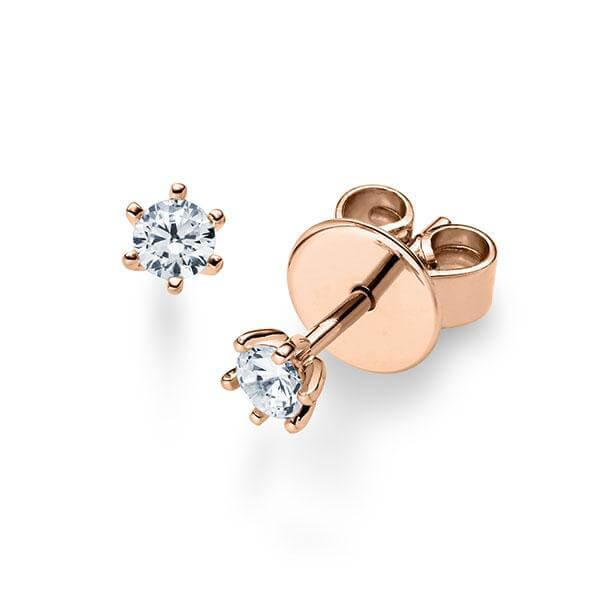 Ohrstecker Rosegold 585/- 14ct mit Diamanten zus. 0.20ct | RIEMLING - Trauringmacher München