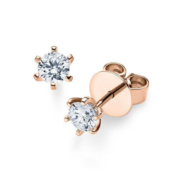 Ohrstecker Rosegold 585/- 14ct mit Diamanten zus. 0.40ct | RIEMLING - Trauringmacher München