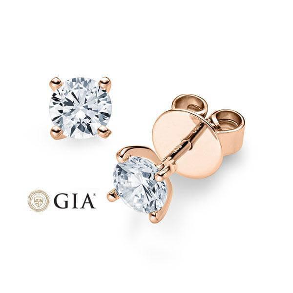 Ohrstecker Rosegold 585/- 14ct mit Diamanten zus. 0.60ct | HABITI - Trauringmacher München