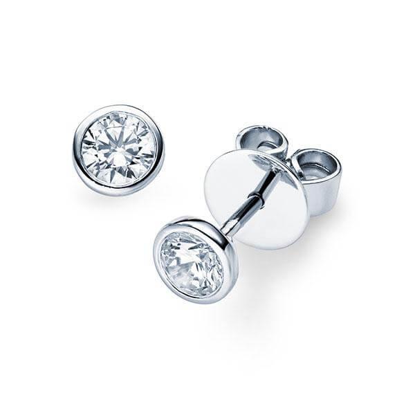 Ohrstecker Weißgold 585/- 14ct mit Diamanten zus. 0.40ct | LOVE - Trauringmacher München