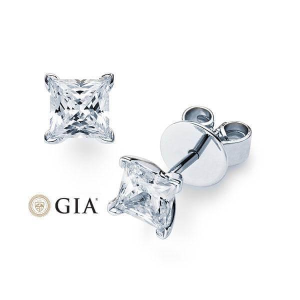 Ohrstecker Weißgold 585/- 14ct mit Diamanten zus. 0.60ct | PRINCESS - Trauringmacher München