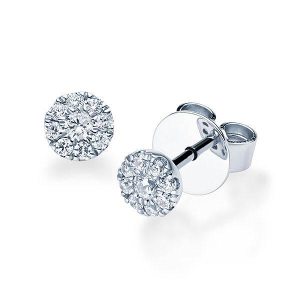 Ohrstecker Weißgold 750/- 18ct mit Diamanten zus. 0.20ct | HALO - Trauringmacher München