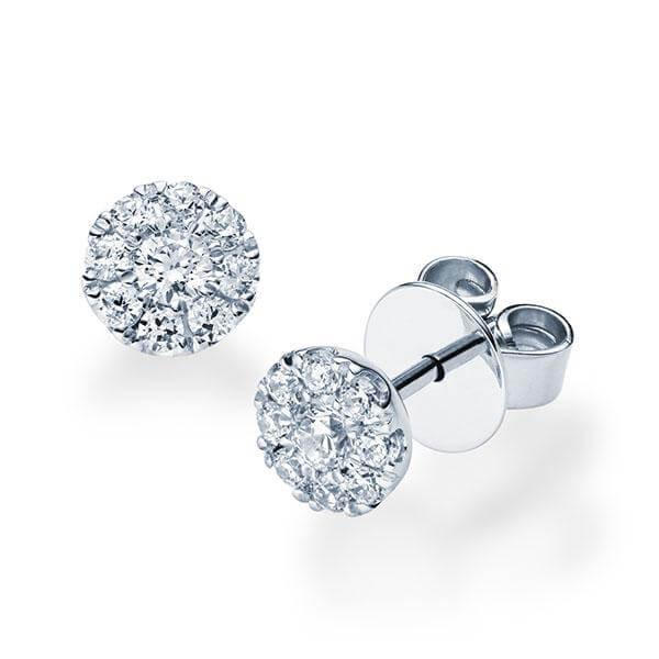 Ohrstecker Weißgold 750/- 18ct mit Diamanten zus. 0.40ct | HALO - Trauringmacher München
