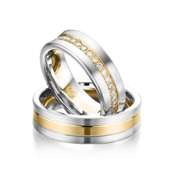 Trauringe Mehrfarbig mit Diamanten RU-1009-WG/GG - Trauringmacher München