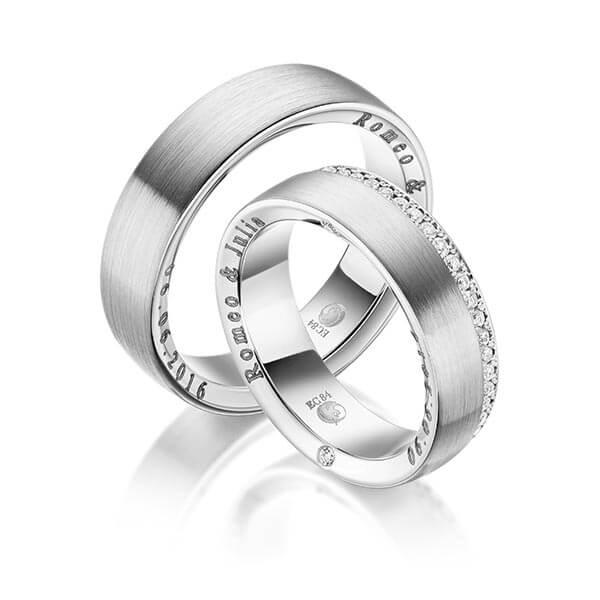 Trauringe Platin mit Diamanten RU-1042-PT (PAARPREIS) - Trauringmacher München