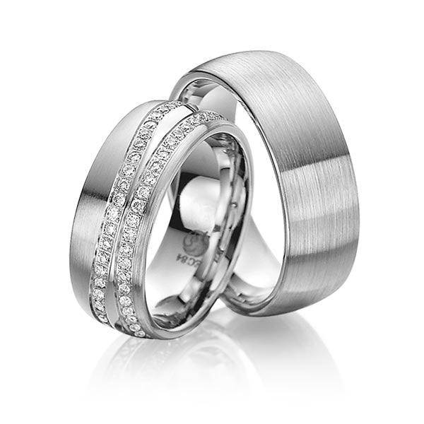 Trauringe Platin mit Diamanten RU-1148-PT (PAARPREIS) - Trauringmacher München