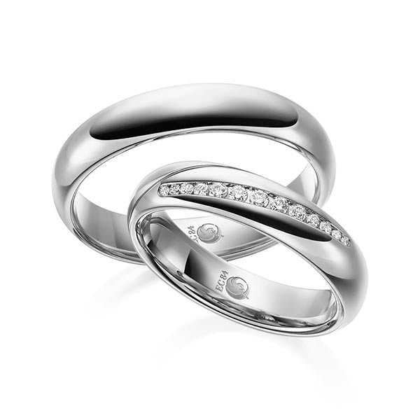 Trauringe Platin mit Diamanten RU-1527-PT (PAARPREIS) - Trauringmacher München