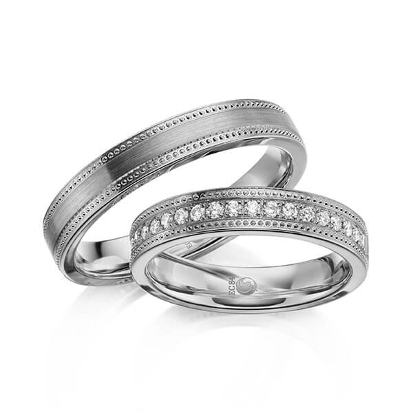 Trauringe Platin mit Diamanten RU-1623-PT (PAARPREIS) - Trauringmacher München