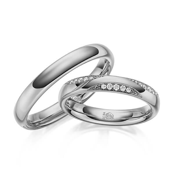 Trauringe Platin mit Diamanten RU-1629-PT (PAARPREIS) - Trauringmacher München