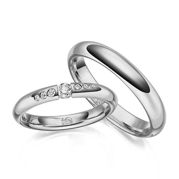 Trauringe Platin mit Diamanten RU-1630-PT (PAARPREIS) - Trauringmacher München