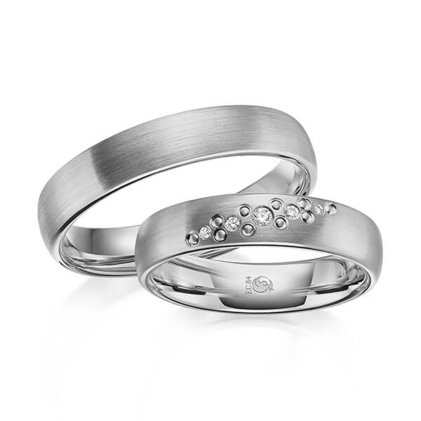 Trauringe Platin mit Diamanten RU-1636-PT (PAARPREIS) - Trauringmacher München