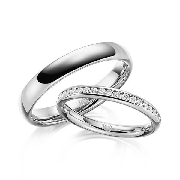 Trauringe Platin mit Diamanten RU-1637-PT - Main Image