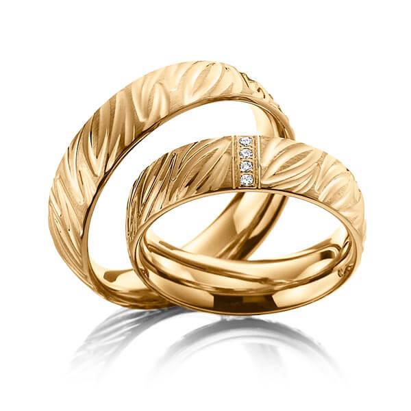 Trauringe Rosegold mit Diamanten RU-1111-ROSE (PAARPREIS) - Trauringmacher München